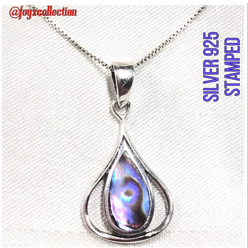 Silver 925 Tear Drop Mother Of Pearl Pendant S-47 18$